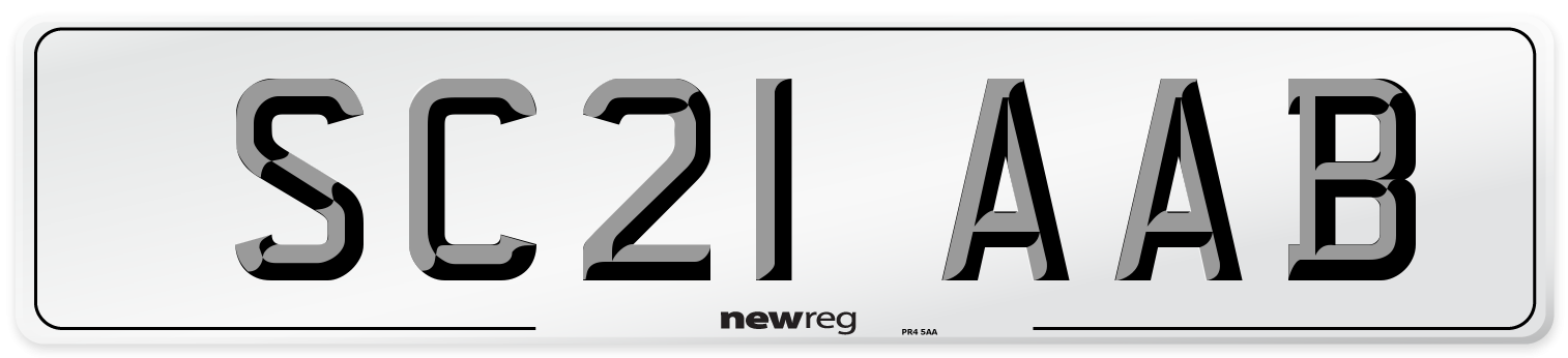 SC21 AAB Number Plate from New Reg